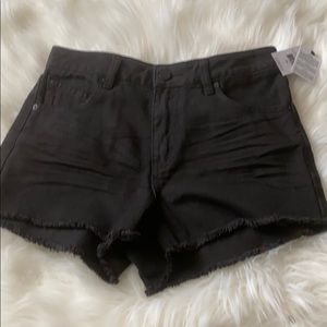 NWT black jean shorts